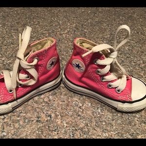 Pink Converse high top sneakers size 3
